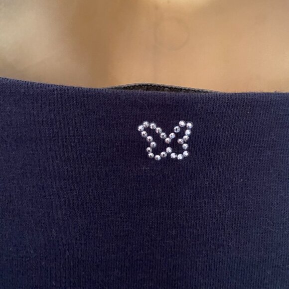 Max Mara Weekend Casual Jersey | Women's Navy & Beige Long Sleeve Shirt - Picture 5 of 12